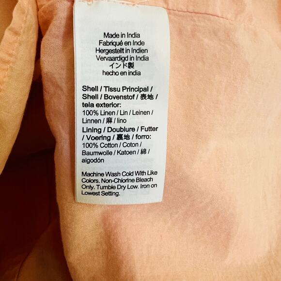 J. Crew Linen Short Sleeve A Line Dress Size XS Coral - Picture 6 of 10